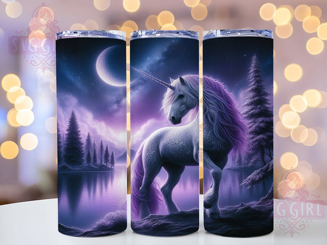 Gothic Dark Unicorn Fantasy Tumbler, Black Horse, Fantasy Lover, 20Oz Tumbler, Sublimation Design, Mythical Creature, Gothic Fantasy Sublimation SvggirlplusArt 