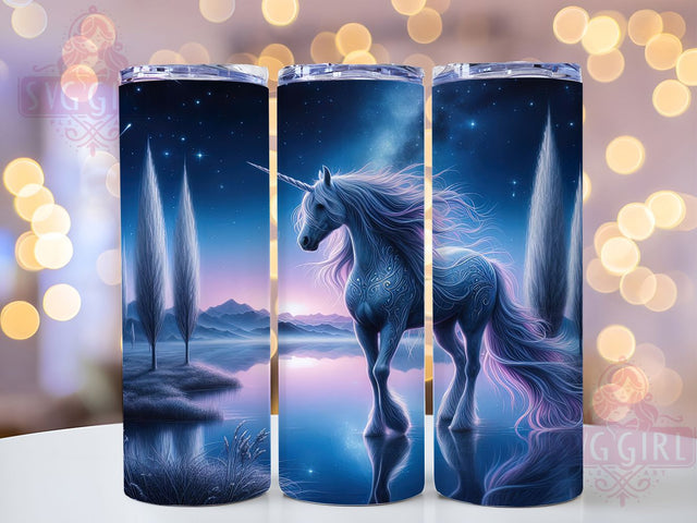 Gothic Dark Unicorn Fantasy Tumbler, Black Horse, Fantasy Lover, 20Oz Tumbler, Sublimation Design, Mythical Creature, Gothic Fantasy Sublimation SvggirlplusArt 