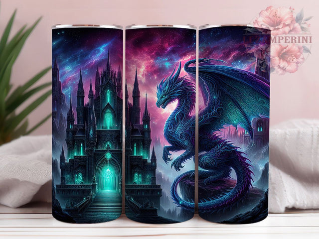 Gothic Dragon Dark Fantasy Spooky Tumbler, Dark Fantasy, Mythical Creature, Spooky Wrap, Dark Aesthetic, Sublimation Cup, 20Oz Tumbler Sublimation Li Zamperini 