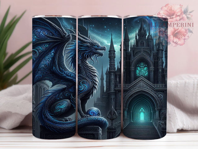 Gothic Dragon Dark Fantasy Spooky Tumbler, Dark Fantasy, Mythical Creature, Spooky Wrap, Dark Aesthetic, Sublimation Cup, 20Oz Tumbler Sublimation Li Zamperini 