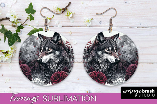 Gothic Earrings - Dark Academia Round Earring Sublimation Sublimation OrangeBrushStudio 