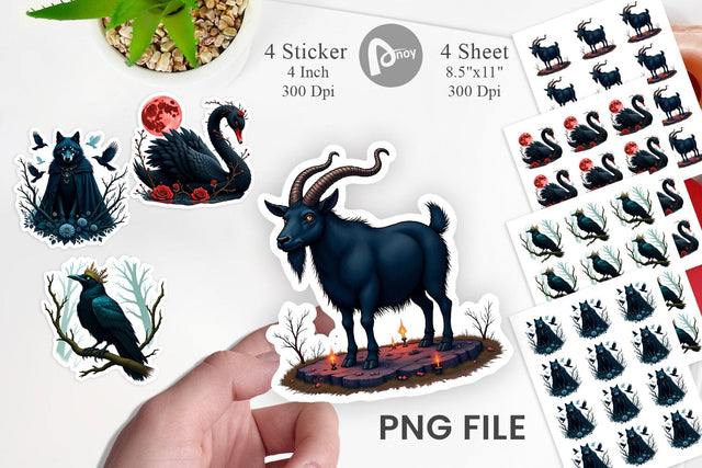 Gothic Enchanted Beasts Sticker Sublimation artnoy 
