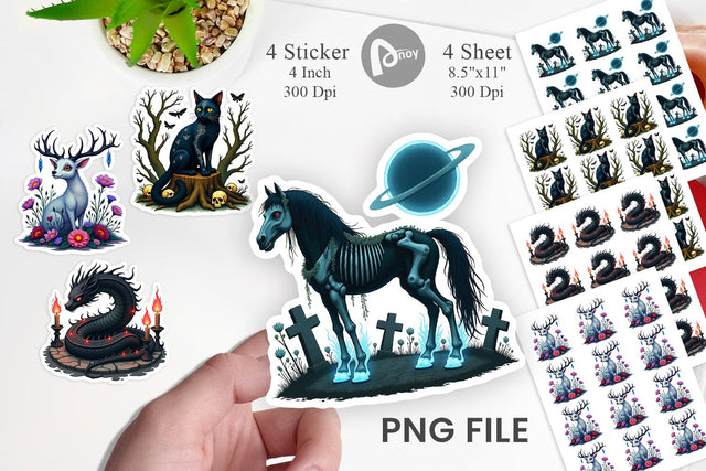 Gothic Enchanted Beasts Sticker Sublimation artnoy 