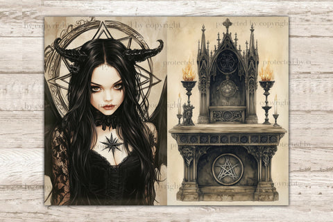 Gothic Fairy Junk Journal Pages | Halloween Collage SVG GlamArtZhanna 