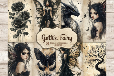 Gothic Fairy Junk Journal Pages | Halloween Collage SVG GlamArtZhanna 