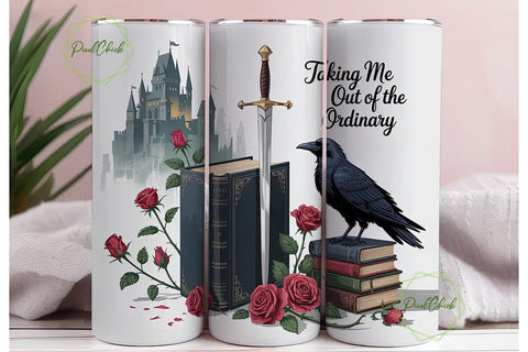 Gothic Fantasy Roses & Raven Tumbler Sublimation PixelChick 