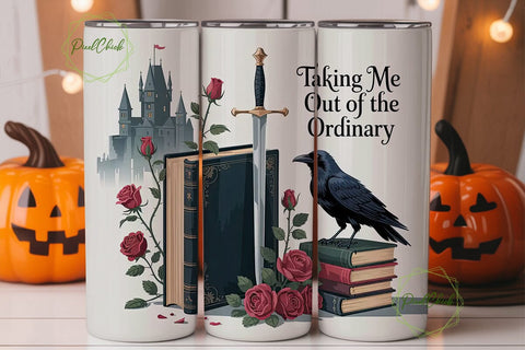 Gothic Fantasy Roses & Raven Tumbler Sublimation PixelChick 