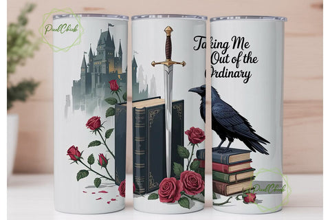 Gothic Fantasy Roses & Raven Tumbler Sublimation PixelChick 