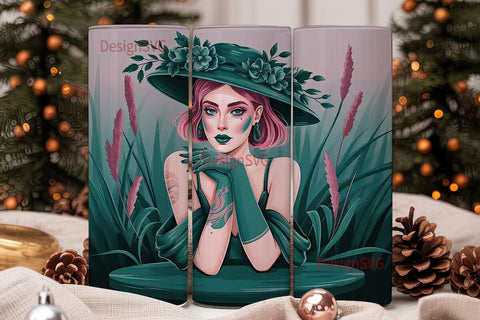 Gothic Fantasy Woman 20oz Tumbler Wrap Sublimation DesignSVG 