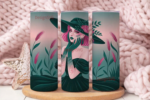 Gothic Fantasy Woman 20oz Tumbler Wrap Sublimation DesignSVG 
