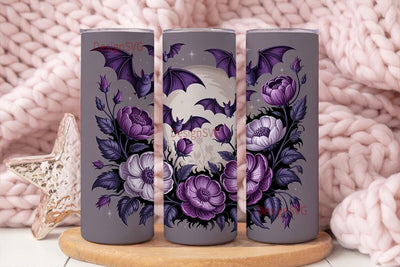 Gothic Floral Bat 20oz Tumbler Wrap Sublimation DesignSVG 