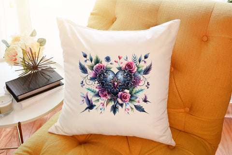 Gothic Floral Heart Clipart Sublimation designartist 