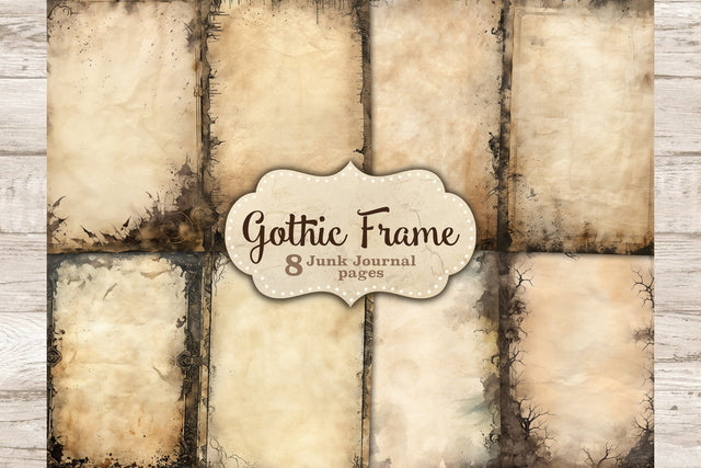Gothic Frame Junk Journal Pages | Digital Collage Sheet SVG GlamArtZhanna 