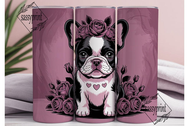 Gothic French Bulldog 20oz Tumbler Wrap Sublimation sassyprint 