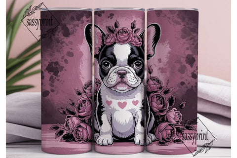 Gothic French Bulldog 20oz Tumbler Wrap Sublimation sassyprint 