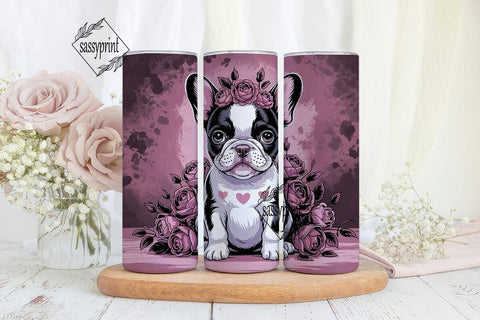 Gothic French Bulldog 20oz Tumbler Wrap Sublimation sassyprint 