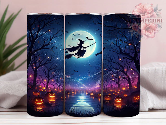 Gothic Full Moon Halloween Witch Tumbler, Full Moon Wrap, Halloween Witch Cup, 20oz Sublimation, Spooky Witch Design, Broo Tumbler Wrap, Halloween Drinkware Sublimation Li Zamperini 