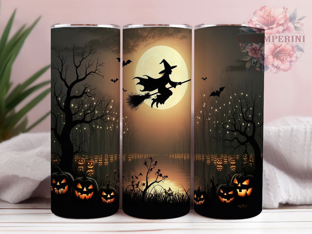 Gothic Full Moon Halloween Witch Tumbler, Full Moon Wrap, Halloween Witch Cup, 20oz Sublimation, Spooky Witch Design, Broo Tumbler Wrap, Halloween Drinkware Sublimation Li Zamperini 