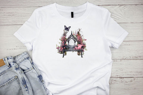 Gothic Garden Bench Watercolor Clipart Bundle Sublimation Designangry 