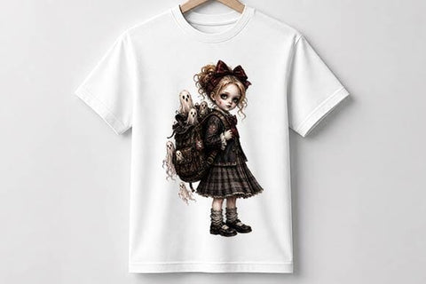 Gothic Ghost Girl Halloween PNG, Spooky Doll Sublimation Design SVG BillahCrafts 