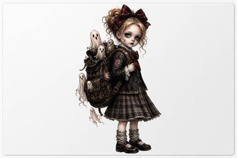 Gothic Ghost Girl Halloween PNG, Spooky Doll Sublimation Design SVG BillahCrafts 