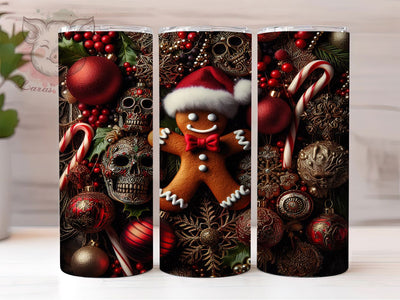 Gothic Gingerbread Christmas Tumbler, Dark Gingerbread Wrap, 20oz Tumbler Sublimation, Vintage Holiday Ephemera, Creepy Cute Christmas Design, Gothic Gingerbread Sublimation, Haunted Holiday Wrap Sublimation Lara' s Designs 
