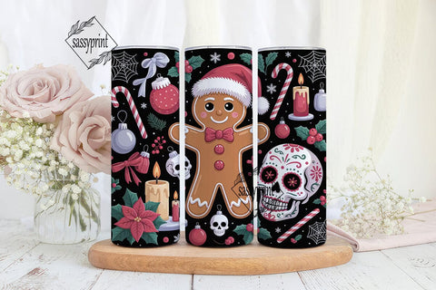 Gothic Gingerbread Christmas Tumbler Sublimation sassyprint 