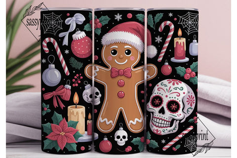 Gothic Gingerbread Christmas Tumbler Sublimation sassyprint 