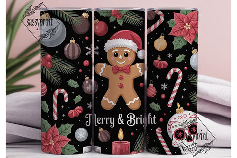 Gothic Gingerbread Christmas Tumbler Sublimation sassyprint 