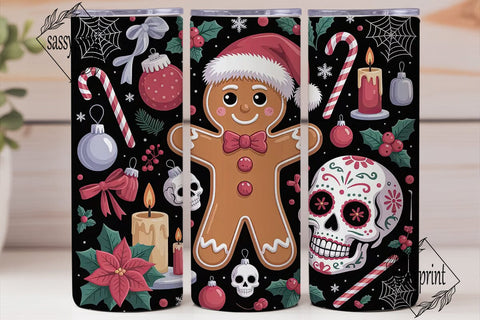Gothic Gingerbread Christmas Tumbler Sublimation sassyprint 
