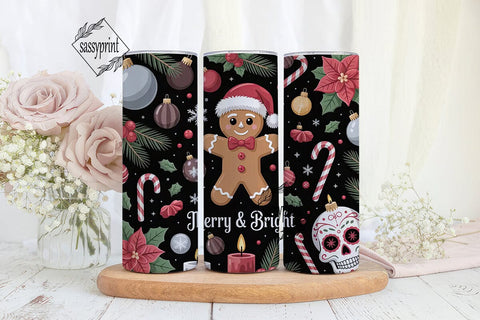 Gothic Gingerbread Christmas Tumbler Sublimation sassyprint 