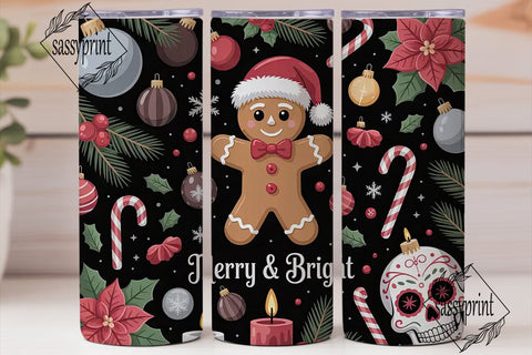 Gothic Gingerbread Christmas Tumbler Sublimation sassyprint 