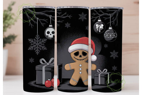 Gothic Gingerbread Skull Christmas Sublimation PixelChick 