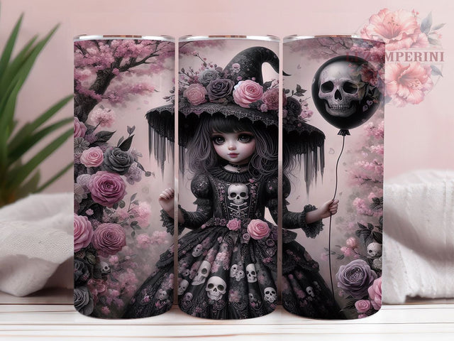 Gothic Girl Dark Spooky Halloween Tumblerl, Halloween Tumbler, Dark Aesthetic, Spooky Wrap, Creepy Design, Sublimation Cup, 20Oz Tumbler Sublimation Li Zamperini 