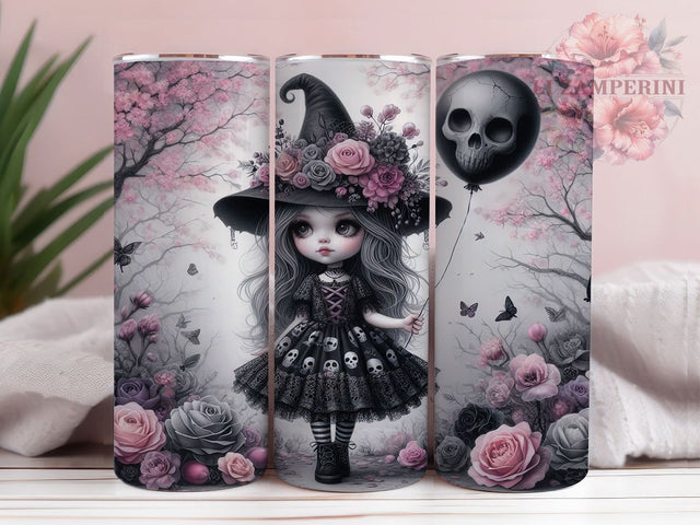 Gothic Girl Dark Spooky Halloween Tumblerl, Halloween Tumbler, Dark Aesthetic, Spooky Wrap, Creepy Design, Sublimation Cup, 20Oz Tumbler Sublimation Li Zamperini 