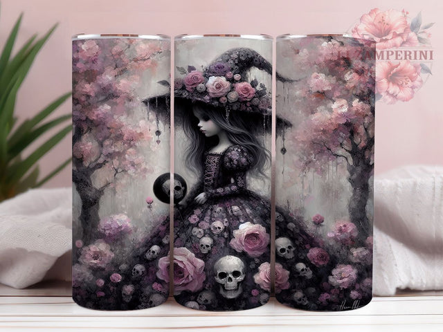 Gothic Girl Dark Spooky Halloween Tumblerl, Halloween Tumbler, Dark Aesthetic, Spooky Wrap, Creepy Design, Sublimation Cup, 20Oz Tumbler Sublimation Li Zamperini 