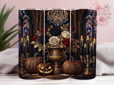 Gothic Halloween Cathedral 20oz Tumbler, Gothic Cathedral, Halloween Design, 20oz Wrap, Dark Spooky, Whimsical Gothic, Sublimation Tumbler, Festive Pattern Sublimation Li Zamperini 