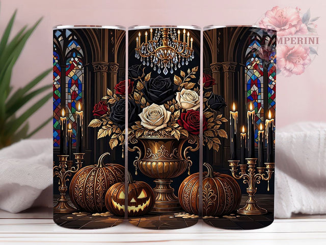 Gothic Halloween Cathedral 20oz Tumbler, Gothic Cathedral, Halloween Design, 20oz Wrap, Dark Spooky, Whimsical Gothic, Sublimation Tumbler, Festive Pattern Sublimation Li Zamperini 