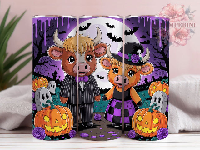 Gothic Halloween Highland Cow Tumbler Wrap, Gothic Cow Mug, Spooky Season Drinkware, 20Oz Tumbler Wrap, Sublimation Design, Farmhouse Gothic Print, Rustic Halloween Art Sublimation Li Zamperini 