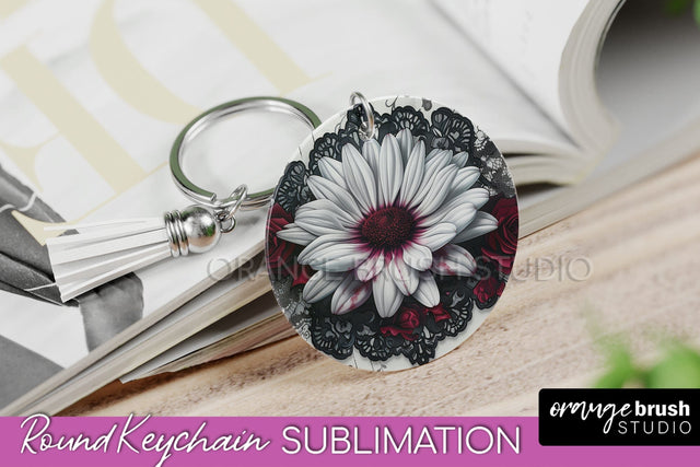 Gothic Halloween Keychain - Dark Academia Keychain PNG Sublimation OrangeBrushStudio 