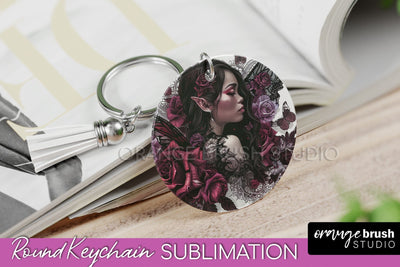 Gothic Halloween Keychain - Dark Academia Keychain PNG Sublimation OrangeBrushStudio 