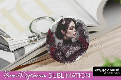 Gothic Halloween Keychain - Dark Academia Keychain PNG Sublimation OrangeBrushStudio 