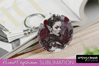 Gothic Halloween Keychain - Dark Academia Keychain PNG Sublimation OrangeBrushStudio 