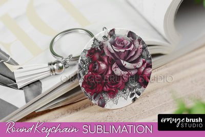 Gothic Halloween Keychain - Dark Academia Keychain PNG Sublimation OrangeBrushStudio 