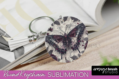 Gothic Halloween Keychain - Dark Academia Keychain PNG Sublimation OrangeBrushStudio 