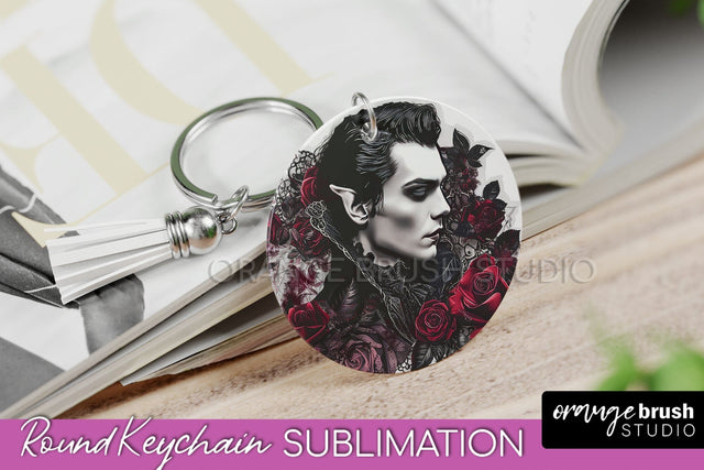 Gothic Halloween Keychain - Dark Academia Keychain PNG Sublimation OrangeBrushStudio 