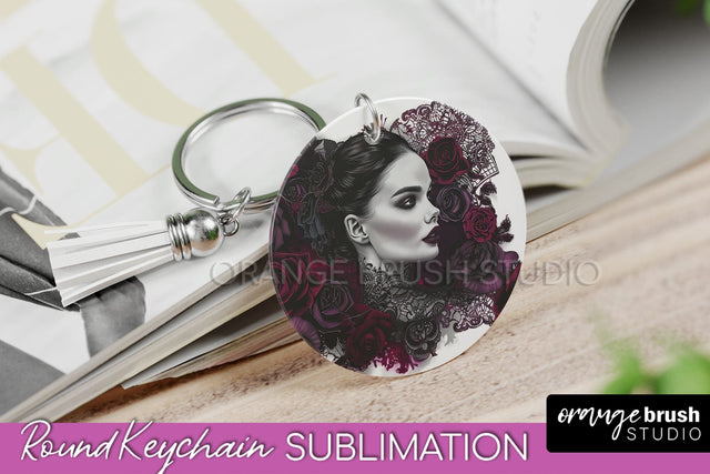 Gothic Halloween Keychain - Dark Academia Keychain PNG Sublimation OrangeBrushStudio 