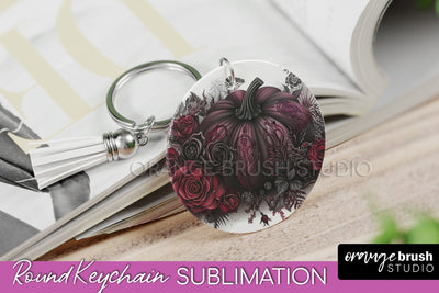 Gothic Halloween Keychain - Dark Academia Keychain PNG Sublimation OrangeBrushStudio 