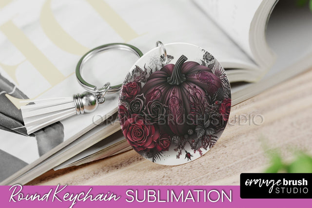 Gothic Halloween Keychain - Dark Academia Keychain PNG Sublimation OrangeBrushStudio 