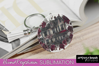 Gothic Halloween Keychain - Dark Academia Keychain PNG Sublimation OrangeBrushStudio 